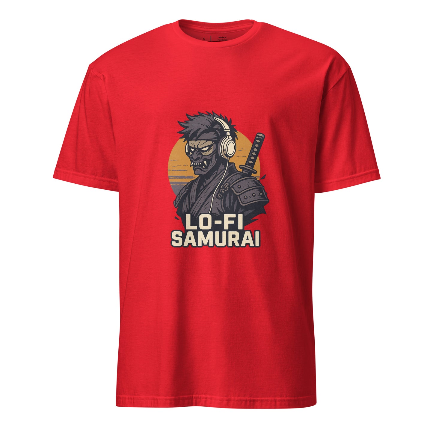 Lo-Fi Samurai - Modern-Day Ronin - Short-Sleeve Unisex T-Shirt - Graphic Tee - Red - Front