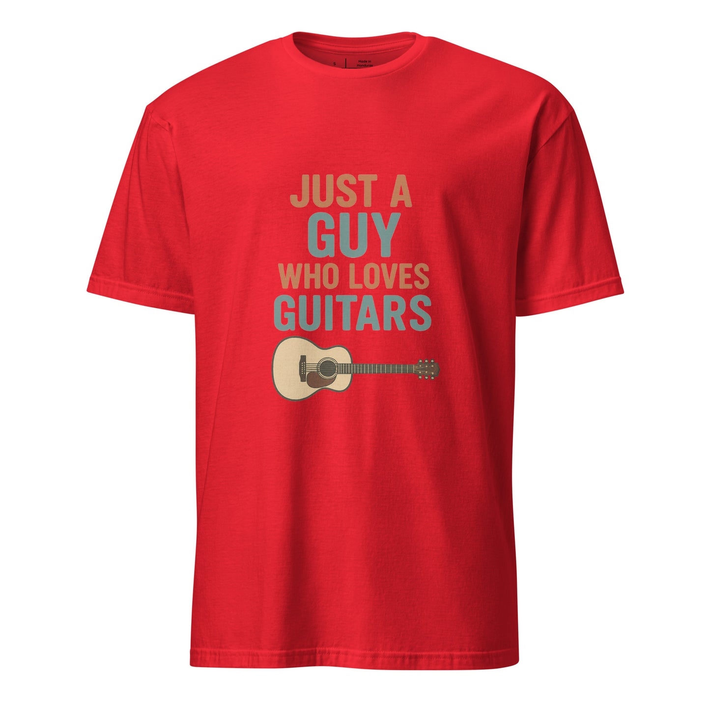 Loves Guitars - Guitarist - Short-Sleeve Unisex T-Shirt - Graphic Tee - Red - Front