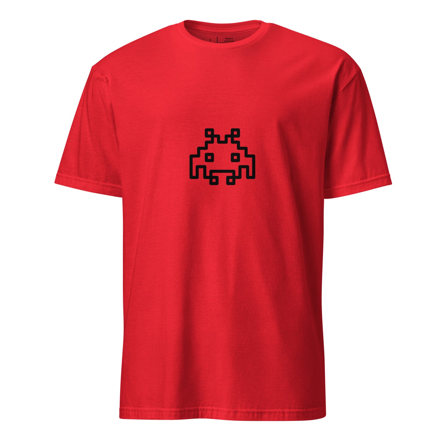 Space Invader - Retro Pixel Classic - Short-Sleeve Unisex T-Shirt - Graphic Tee - Red - Front
