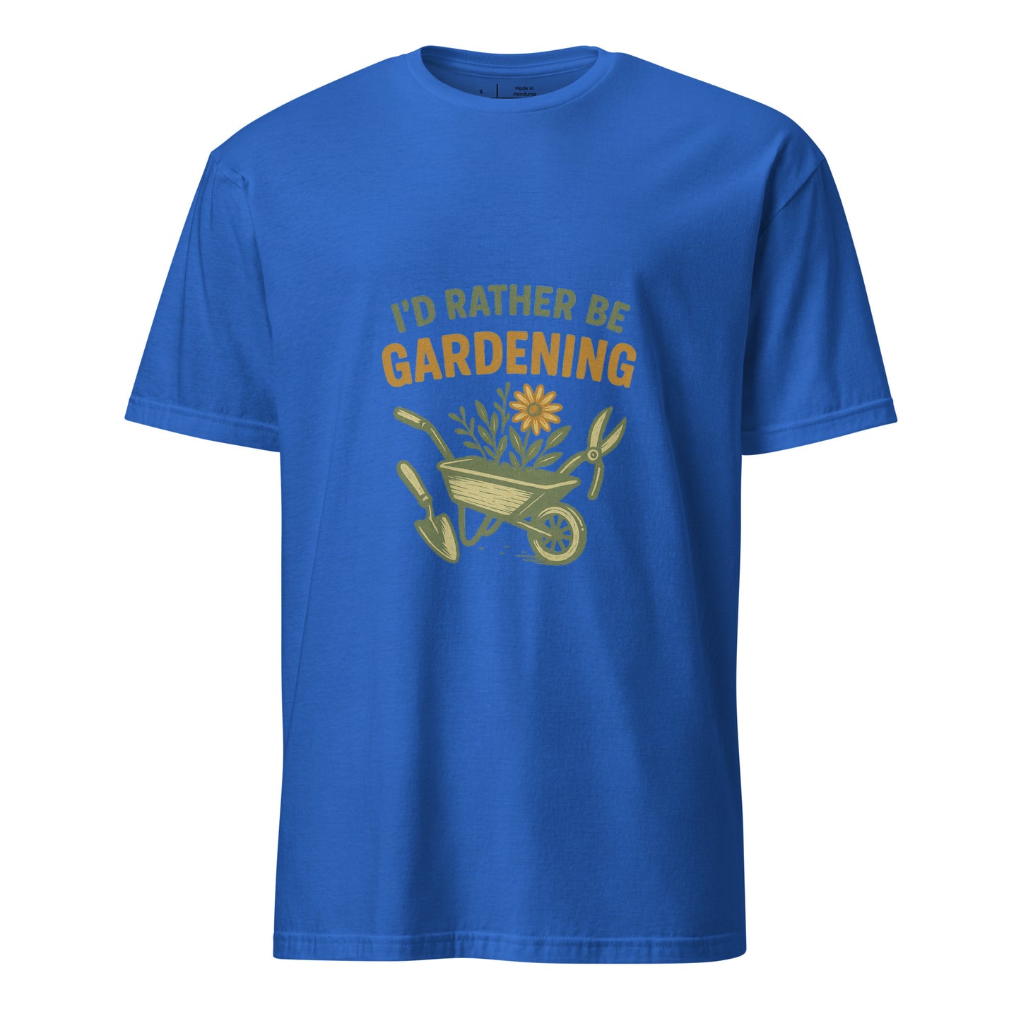 Rather Be Gardening - Plant Enthusiasts - Short-Sleeve Unisex T-Shirt - Graphic Tee - Royal Blue - Front