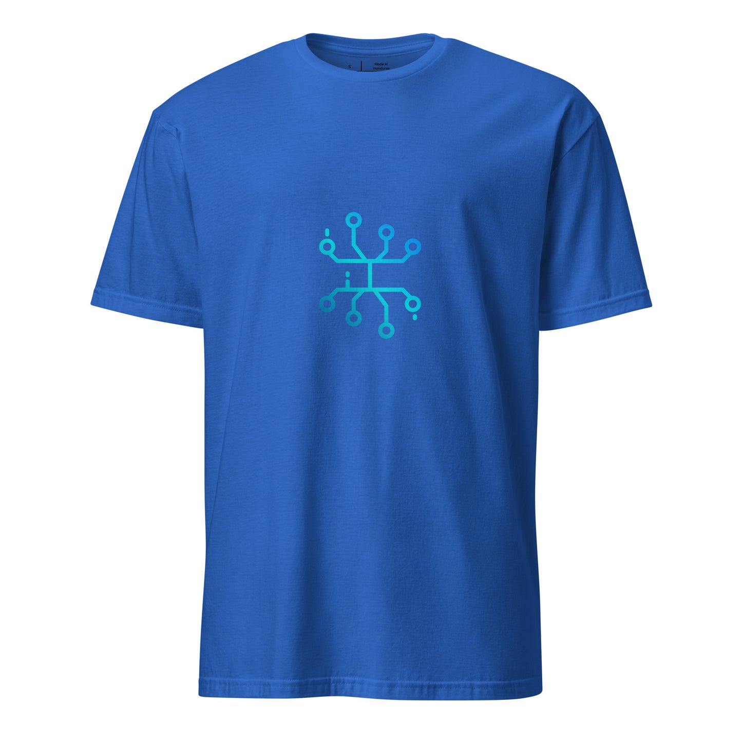 “Neural Bloom” – Circuit Flower - Short-Sleeve Unisex T-Shirt - Graphic Tee - Royal Blue - Front