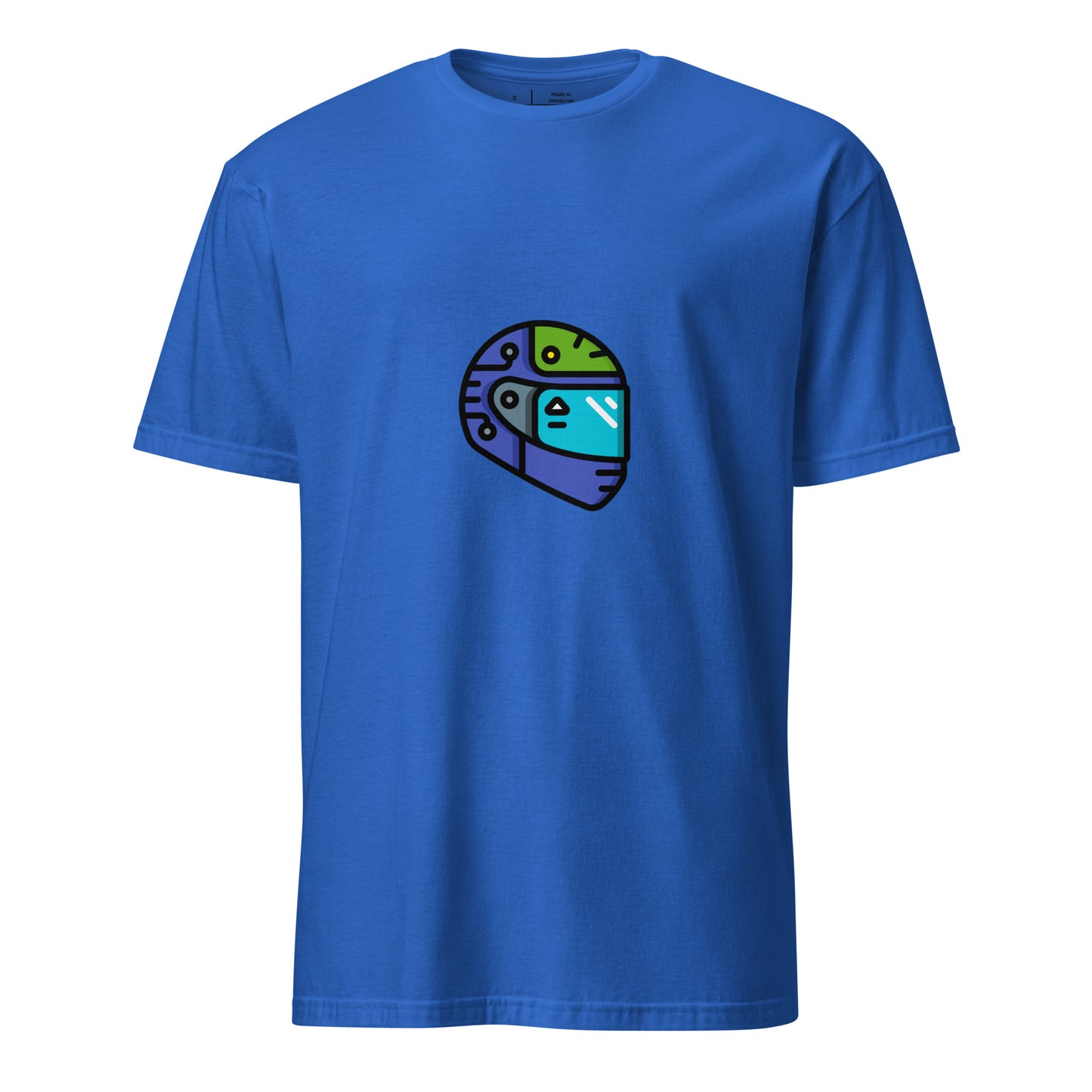 Cyber Helmet - Neo-Rider Edition - Short-Sleeve Unisex T-Shirt - Graphic Tee - Royal Blue - Front