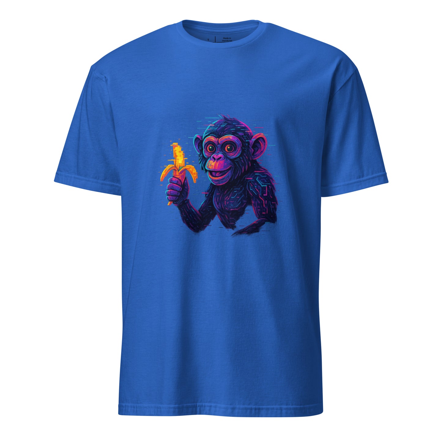Cyber Monkey – Futuristic Primate - Short-Sleeve Unisex T-Shirt - Graphic Tee - Royal Blue - Front