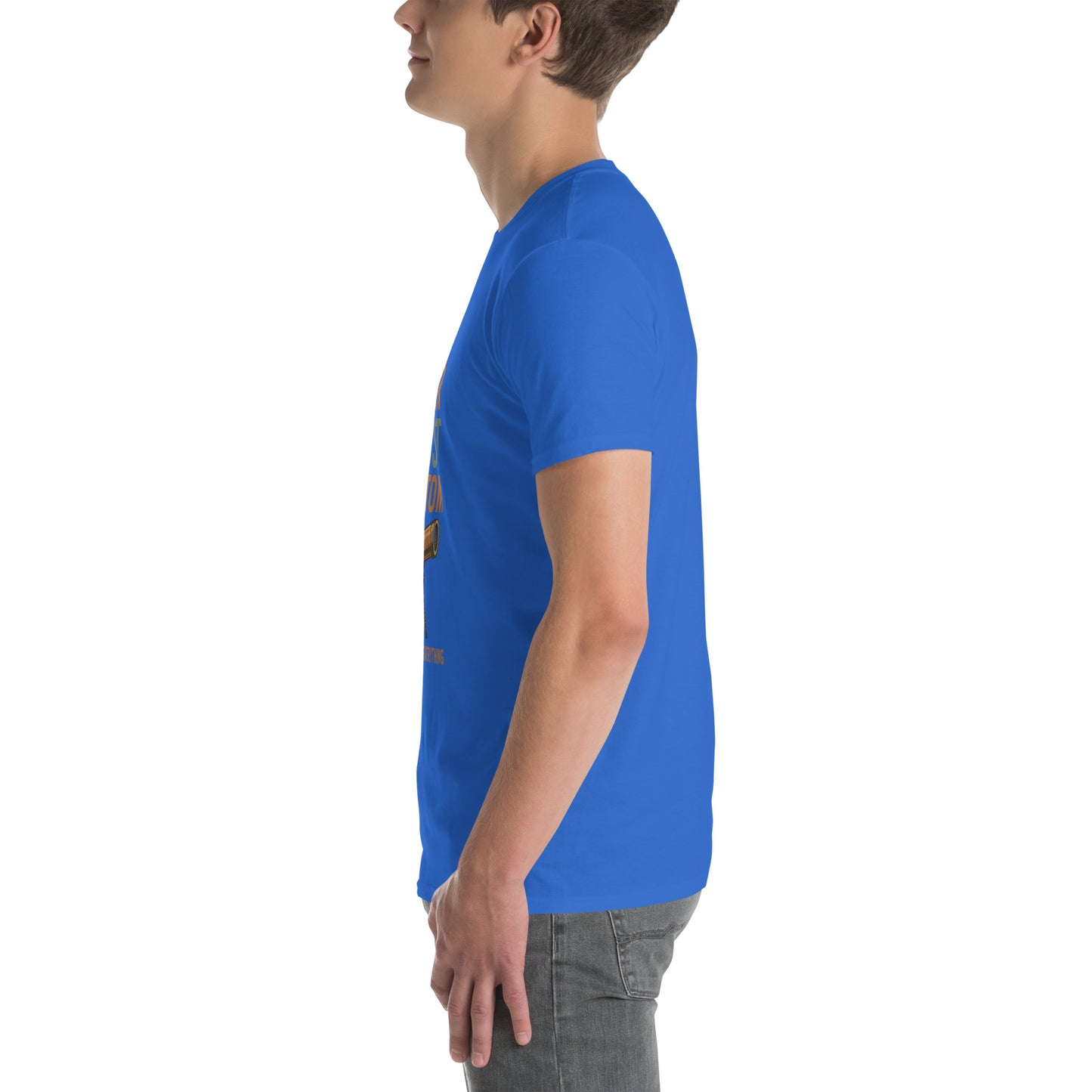 Never Trust An Atom - Science Joke - Short-Sleeve Unisex T-Shirt - Graphic Tee - Royal Blue - Left side