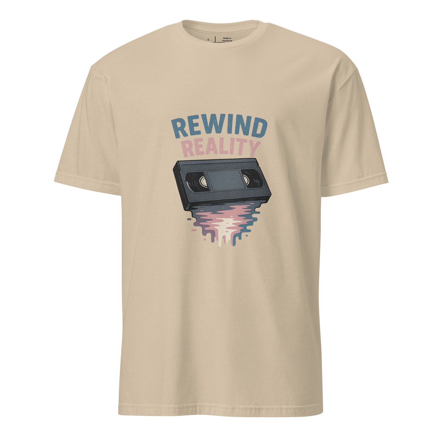 Rewind Reality - Retro Escape - Short-Sleeve T-Shirt - Graphic Tee - Sand - Front