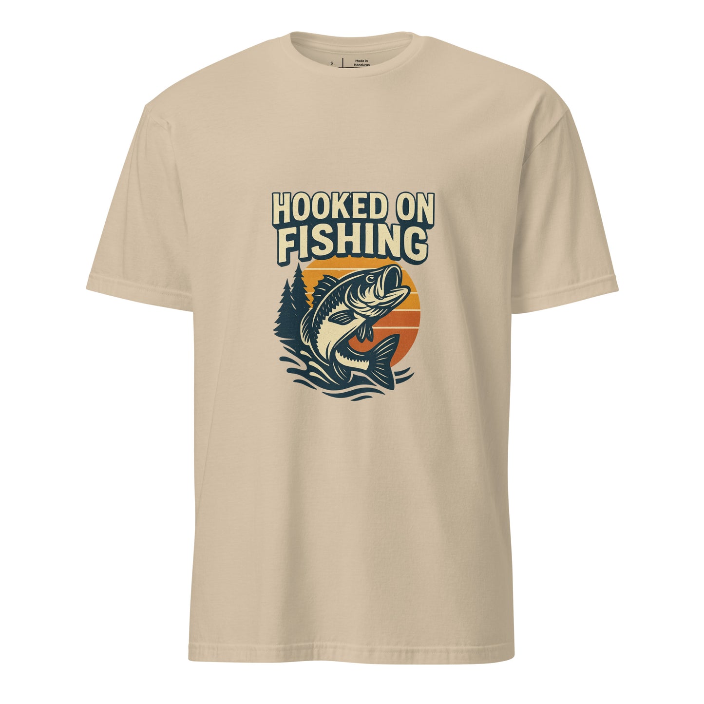 Hooked On Fishing - Hobbyist - Short-Sleeve Unisex T-Shirt - Graphic Tee - Sand - Front