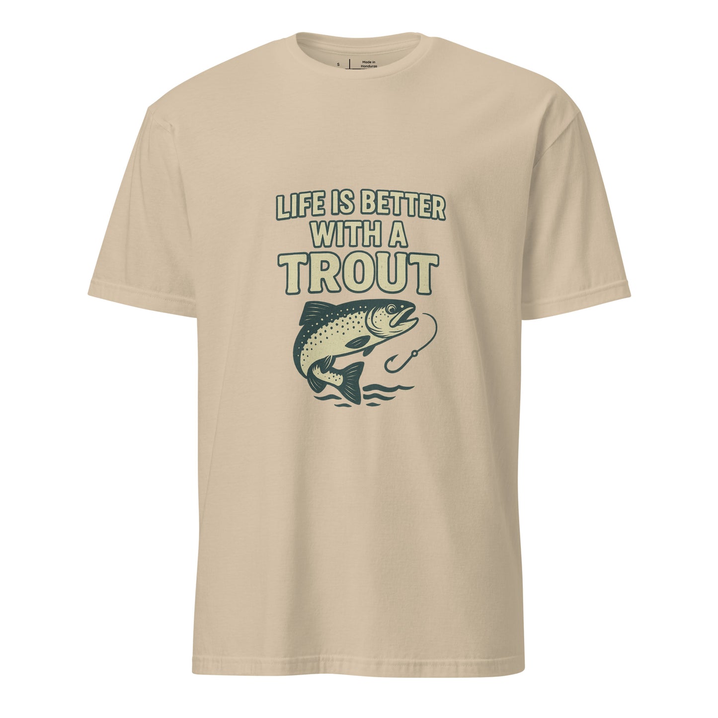 Life Is Better - Fishing Lover's - Short-Sleeve Unisex T-Shirt - Graphic Tee - Sand - Front