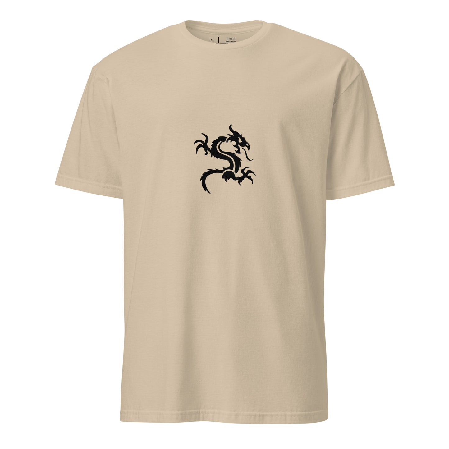 Dragon - Minimalist Tattoo Style - Short-Sleeve Unisex T-Shirt - Graphic Tee - Sand - Front