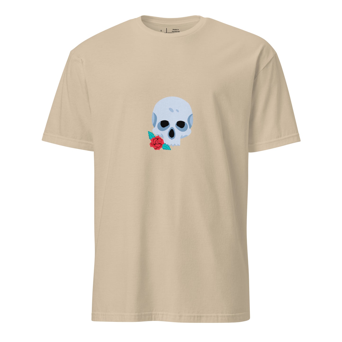 Skull & Flora - Dark Romance - Short-Sleeve Unisex T-Shirt - Graphic Tee - Sand - Front