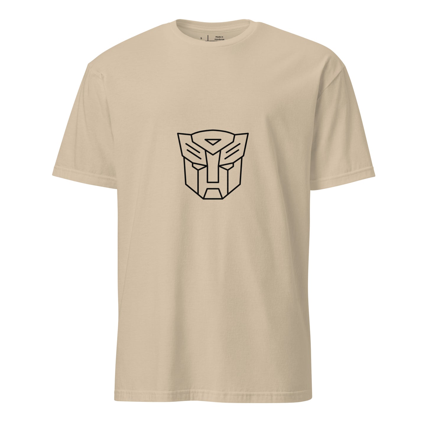 Tranzforma 2 - Minimalist Heroic Mech Icon - Short-Sleeve Unisex T-Shirt - Graphic Tee - Sand - Front