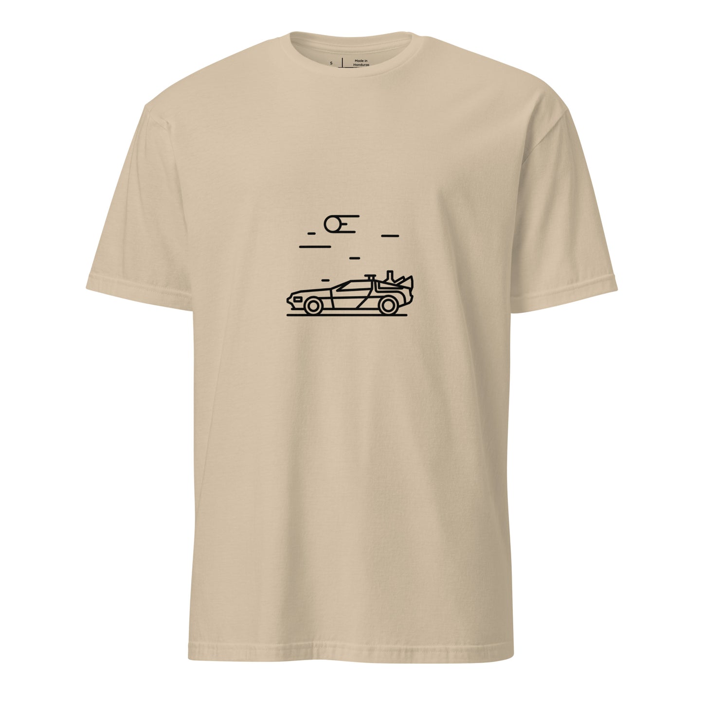 "88 MPH" – Retro Time Machine Car - Short-Sleeve Unisex T-Shirt - Graphic Tee - Sand - Front