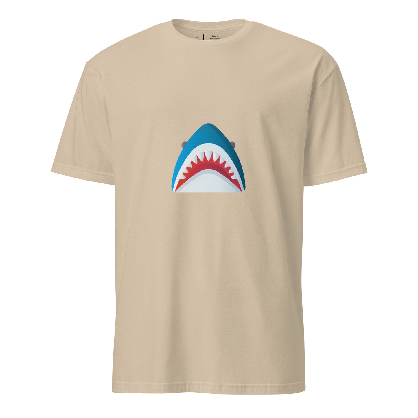 Mr Shark - Cartoon Jaws Pop-Up - Short-Sleeve Unisex T-Shirt - Graphic Tee - Sand - Front
