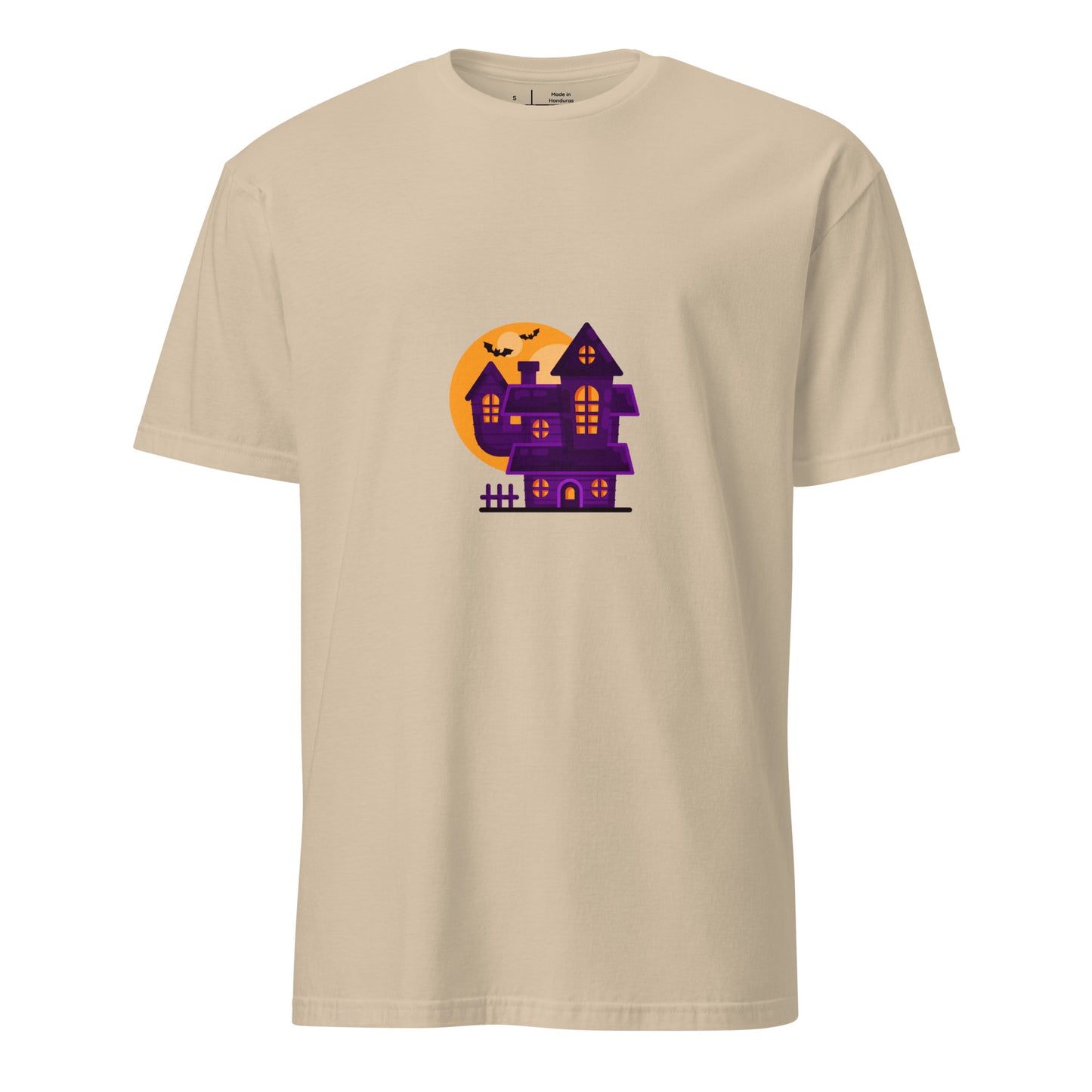 Haunted House - Moonlit Mischief - Short-Sleeve Unisex T-Shirt - Graphic Tee - Sand - Front