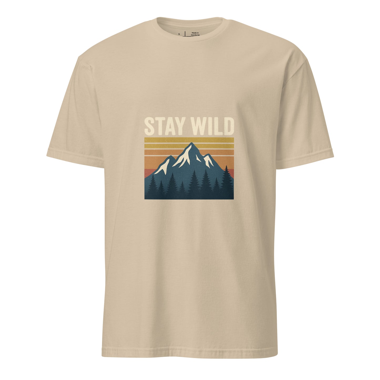 Stay Wild – Embrace The Adventure - Short-Sleeve Unisex T-Shirt - Graphic Tee - Sand - Front