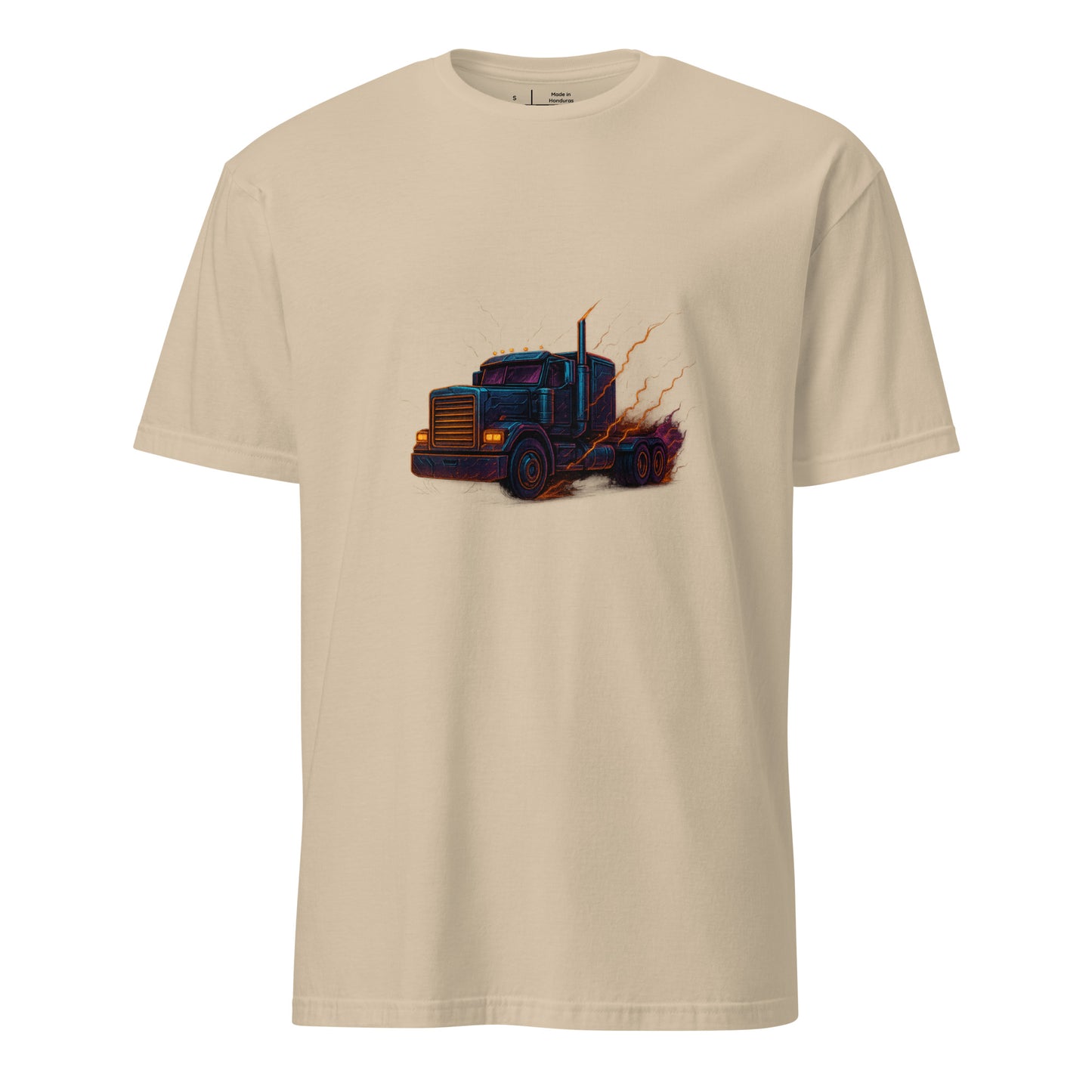 Vapor Turbo Truck – Neon Power - Short-Sleeve Unisex T-Shirt - Graphic Tee - Sand - Front