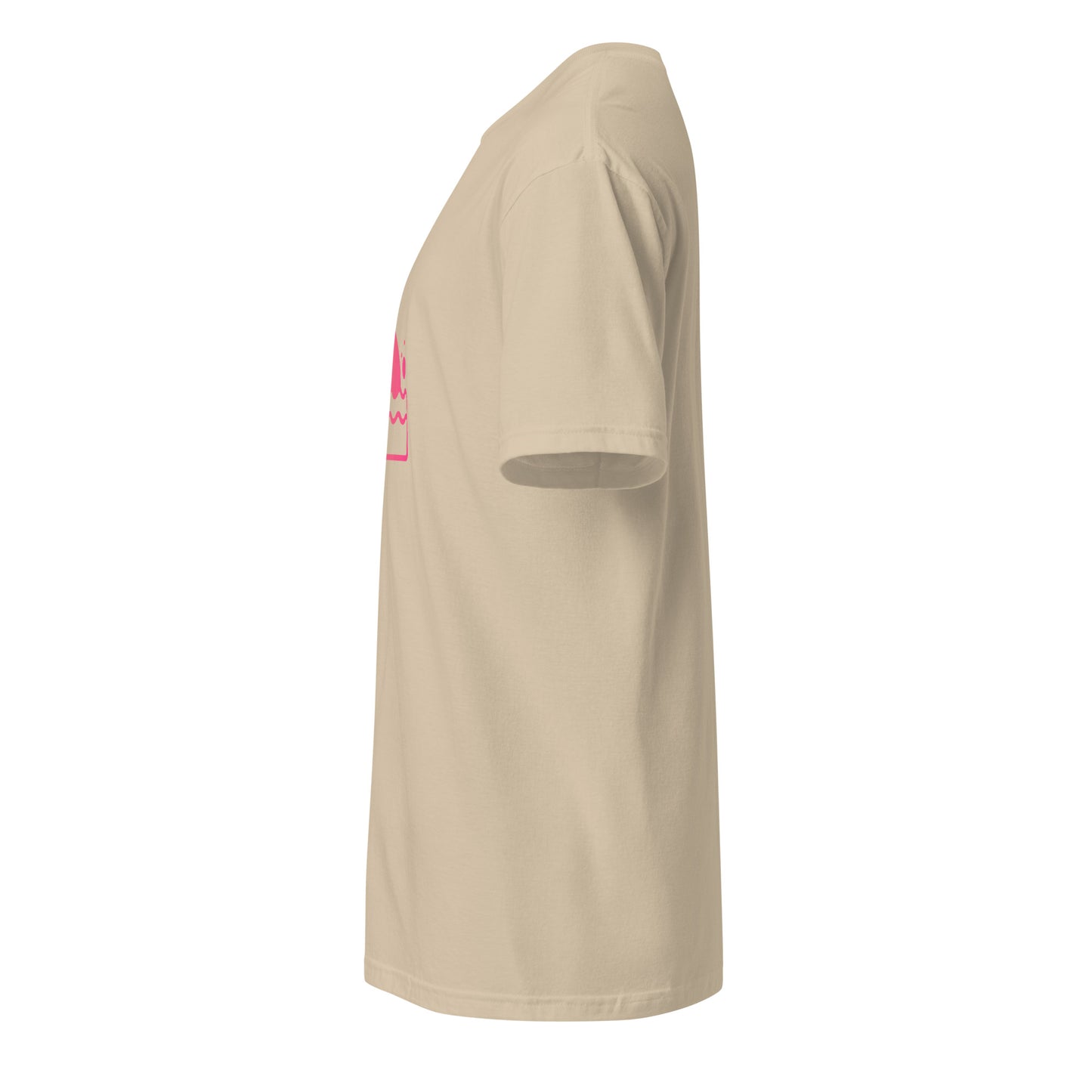 Shark Fin - Pink Hue Minimalist - Short-Sleeve Unisex T-Shirt - Graphic Tee - Sand - Left side