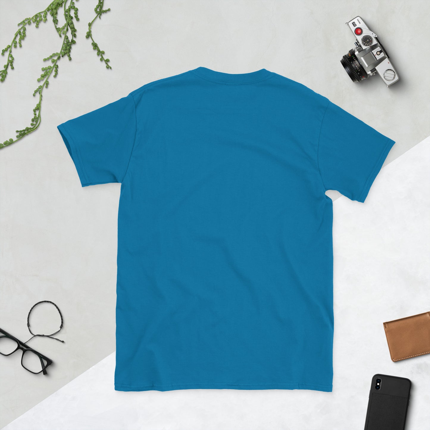 Stay Kind – Retro Heart Typography - Short-Sleeve Unisex T-Shirt - Graphic Tee - Sapphire - Back