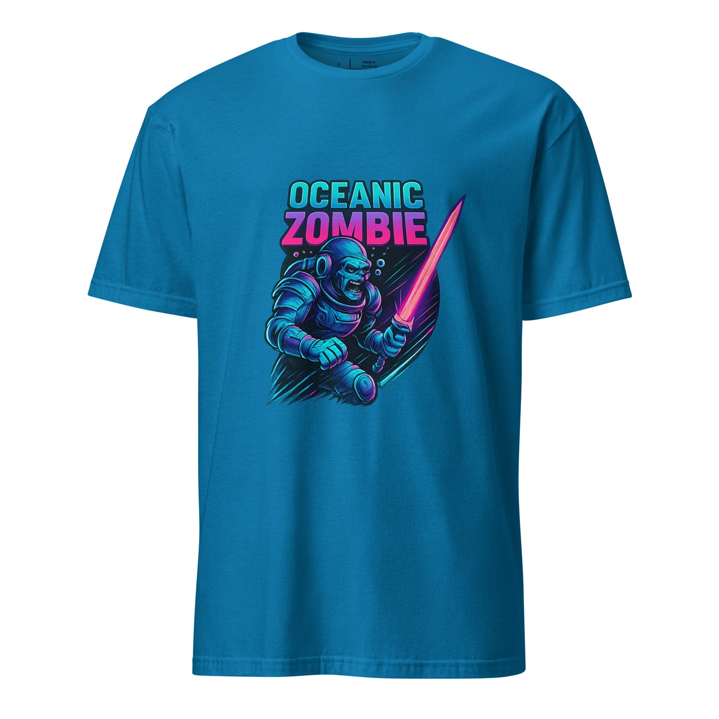 Oceanic Zombie - Deep Sea Horror - Short-Sleeve Unisex T-Shirt - Graphic Tee - Sapphire - Front