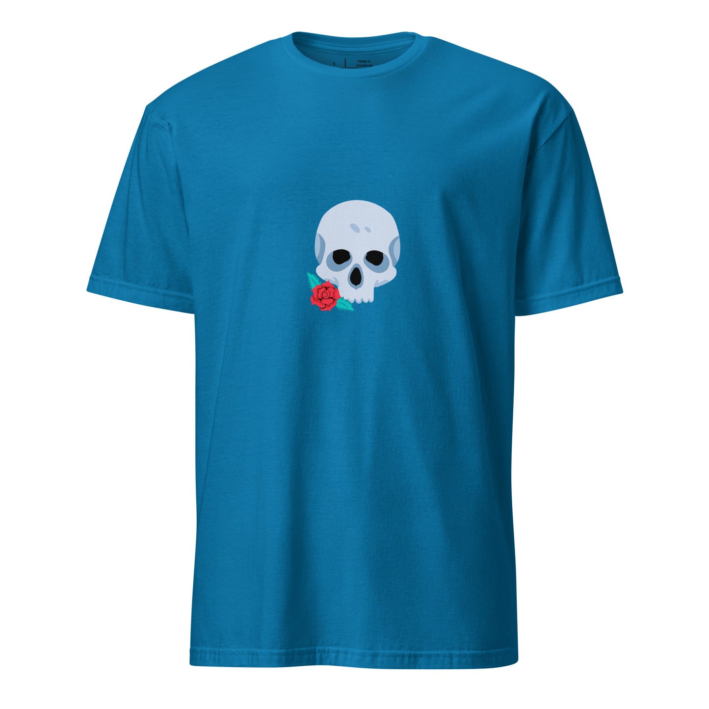 Skull & Flora - Dark Romance - Short-Sleeve Unisex T-Shirt - Graphic Tee - Sapphire - Front