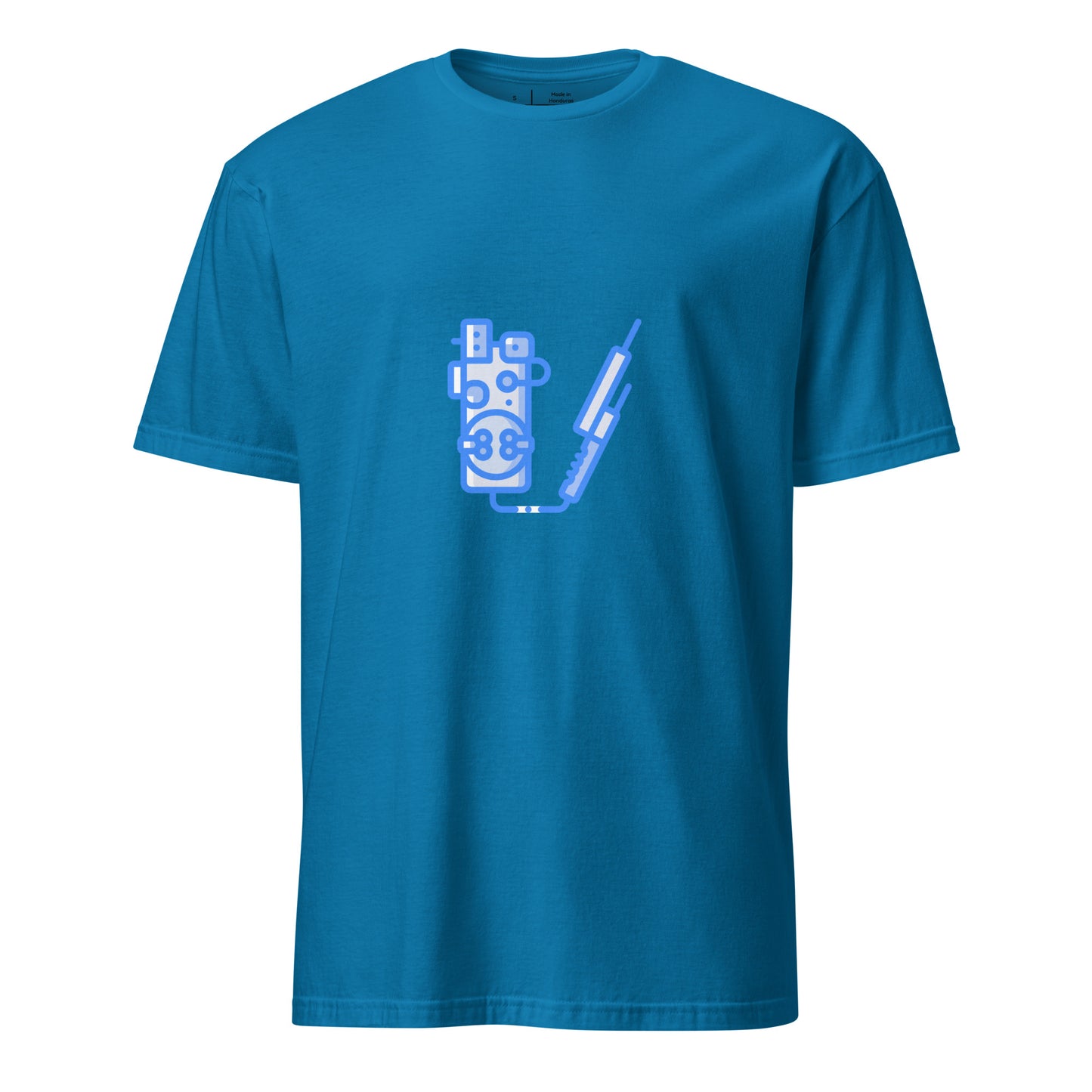 Proton Unit - Futuristic Gadget - Neon Blue - Short-Sleeve Unisex T-Shirt - Graphic Tee - Sapphire - Front