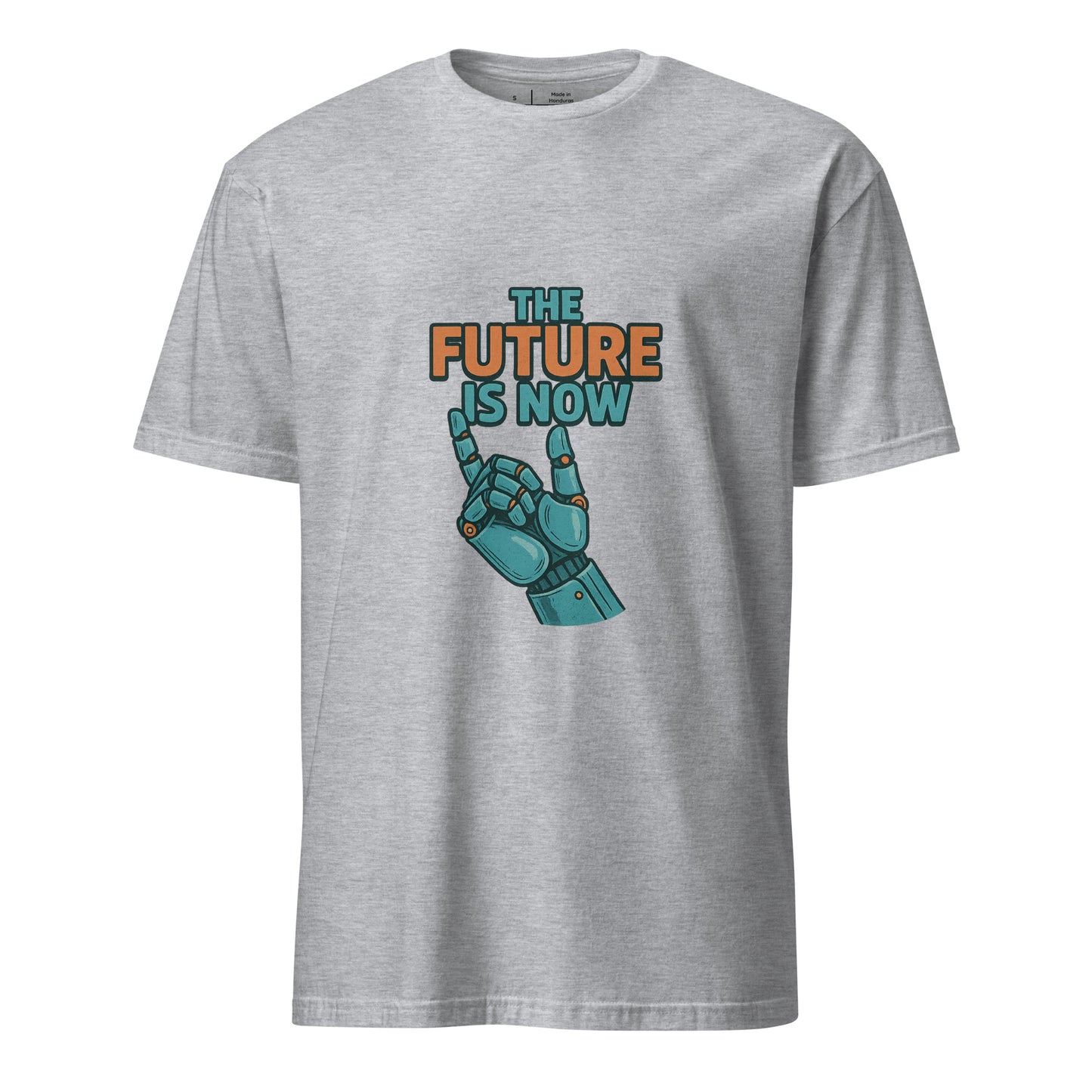 The Future Is Now - Futuristic Neon Tech - Short-Sleeve Unisex T-Shirt - Graphic Tee - Sport Grey - Front