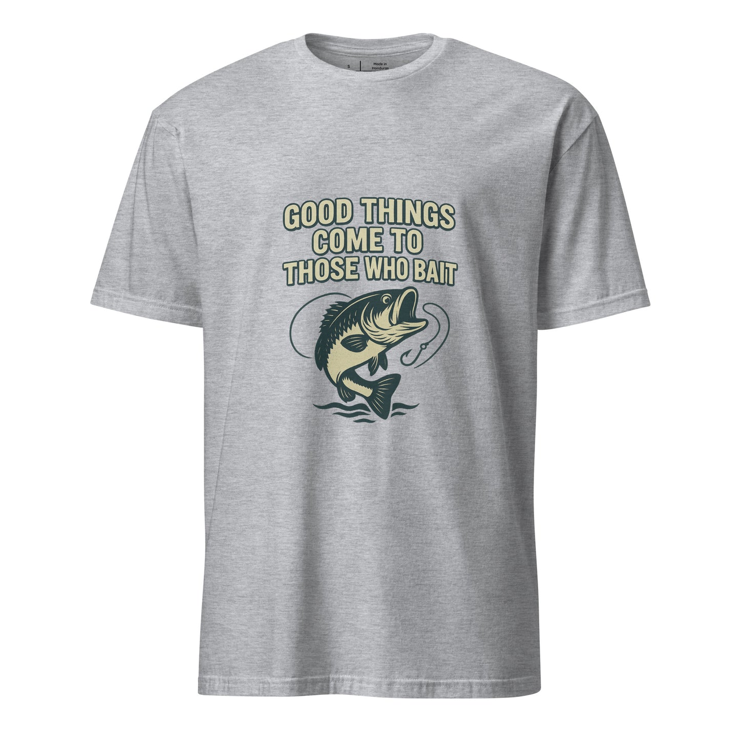 Good Things - Fishing Whitty Saying - Short-Sleeve Unisex T-Shirt - Graphic Tee - Sport Grey - Front