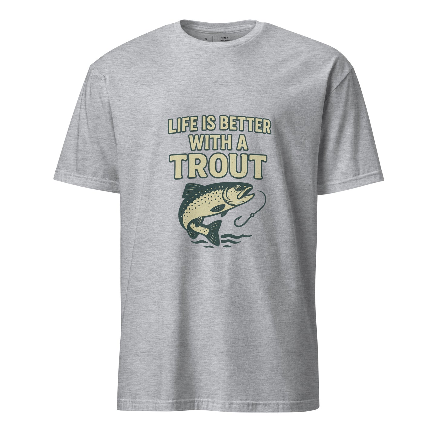 Life Is Better - Fishing Lover's - Short-Sleeve Unisex T-Shirt - Graphic Tee - Sport Grey - Front