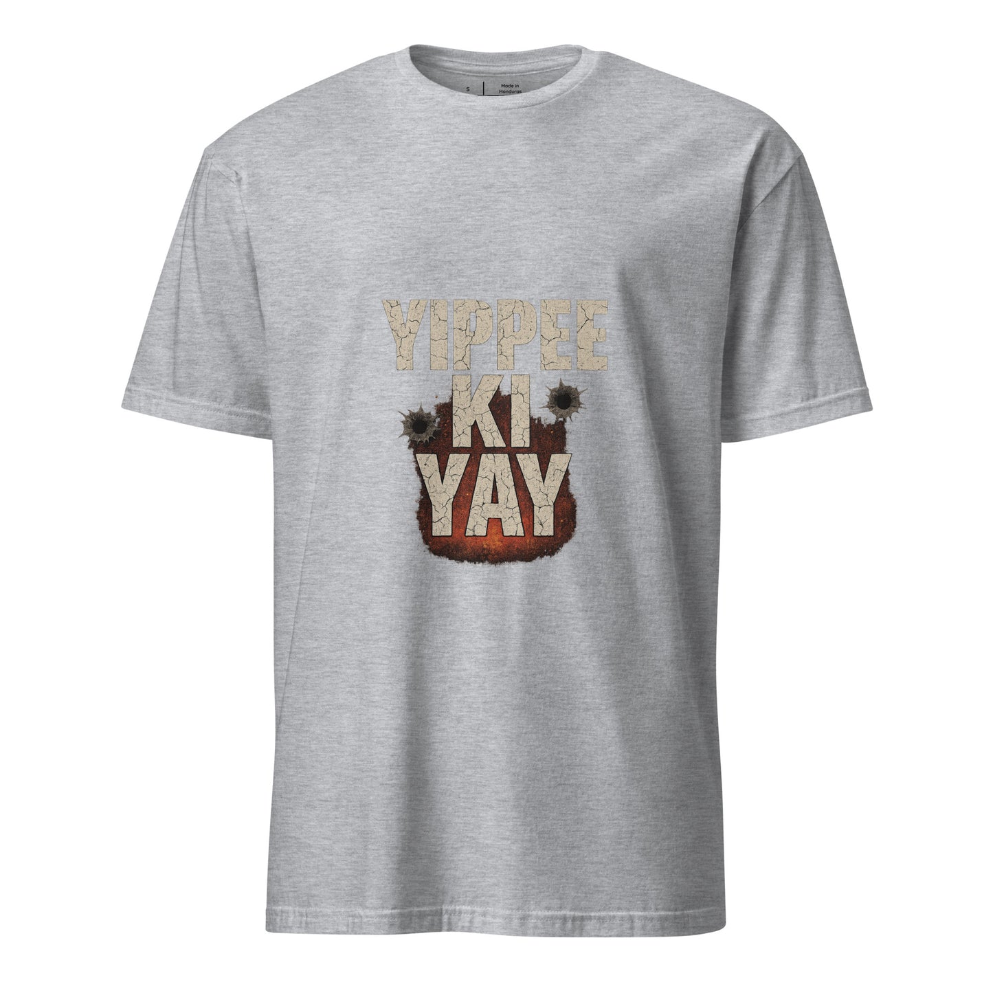 Yippee Ki Yay - 80's Nostalgia - Short-Sleeve Unisex T-Shirt - Graphic Tee - Sport Grey - Front