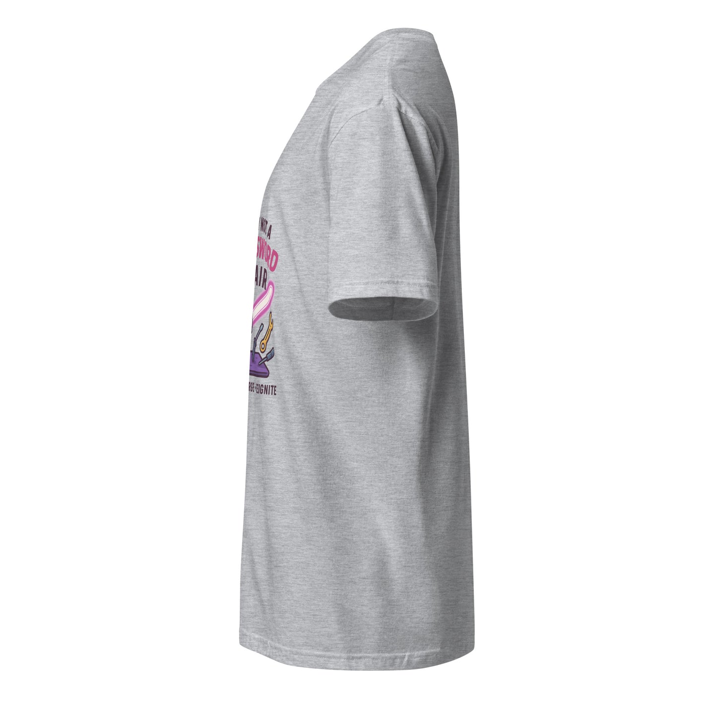 Totally Not A Laser Sword Repair – Galactic Fixes, Off The Books - Short-Sleeve Unisex T-Shirt - Graphic Tee - Sport Grey - Left side