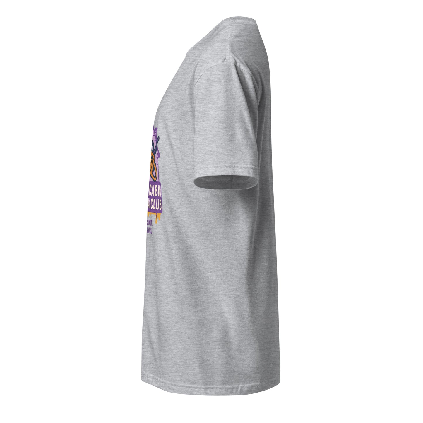 Groovy Cabin- Retro Horror Vibes - Short-Sleeve Unisex T-Shirt - Graphic Tee - Sport Grey - Left side