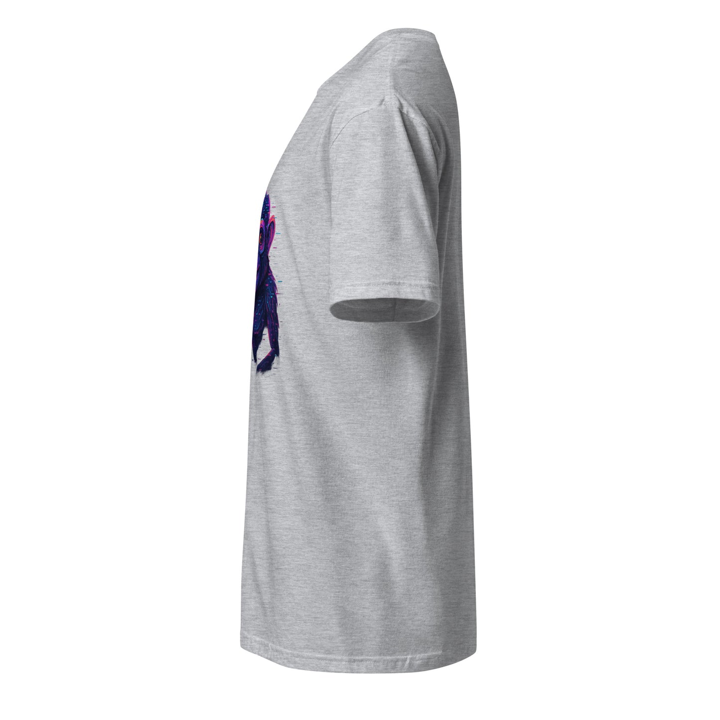 Cyber Monkey – Futuristic Primate - Short-Sleeve Unisex T-Shirt - Graphic Tee - Sport Grey - Left side