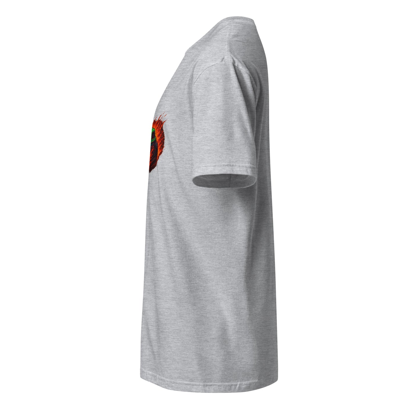 Pixel Hot Rod – Retro Fire Meets Digital - Short-Sleeve Unisex T-Shirt - Graphic Tee - Sport Grey - Left side