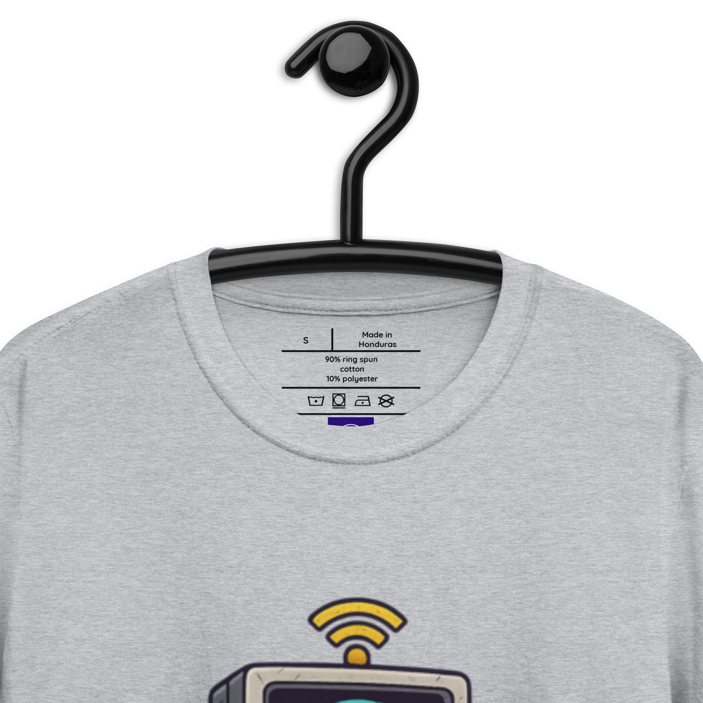 Digital Destroyer - Skeleton Bandwidth Battle - Short-Sleeve Unisex T-Shirt - Graphic Tee - Sport Grey - Front Neckline