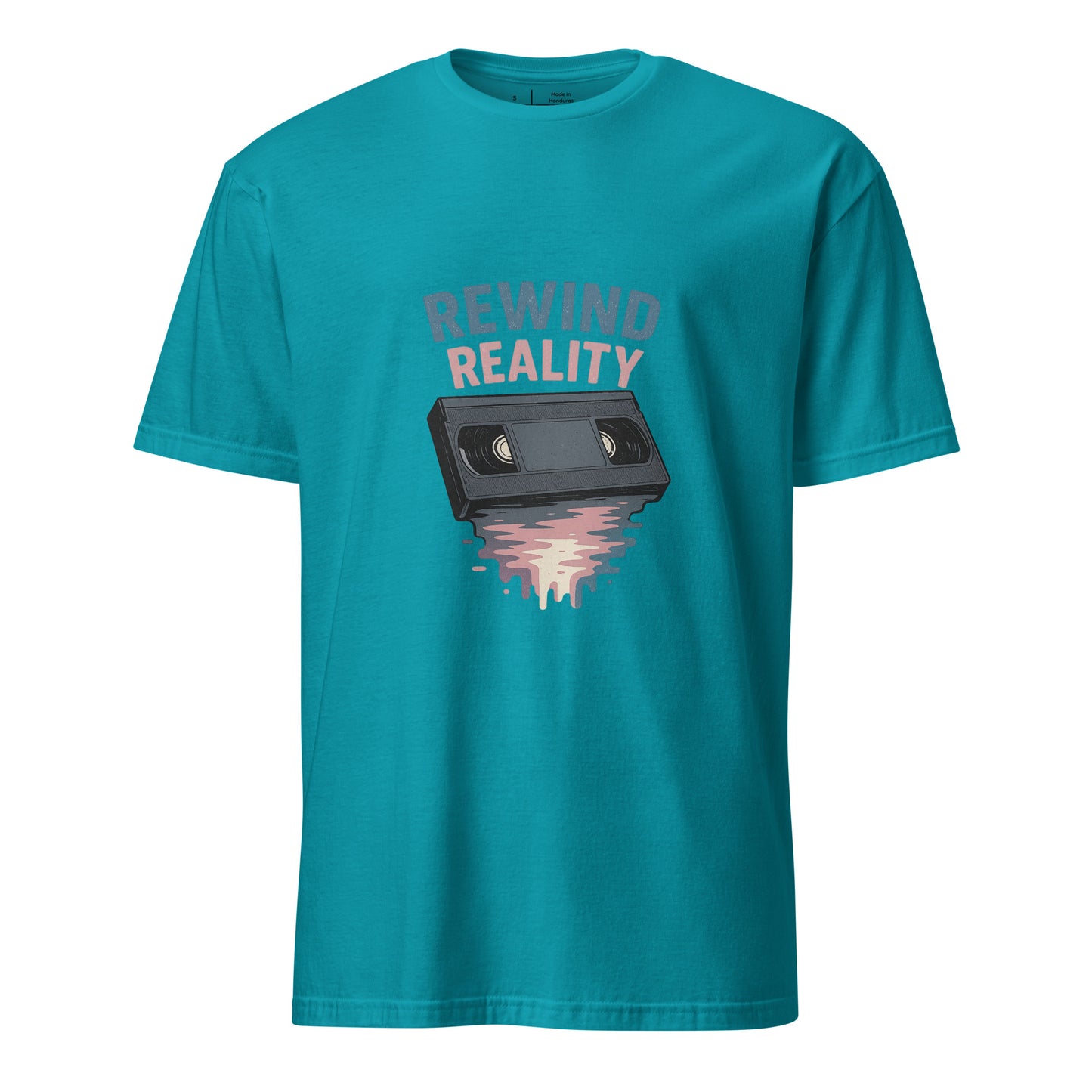 Rewind Reality - Retro Escape - Short-Sleeve T-Shirt - Graphic Tee - Tropical Blue - Front