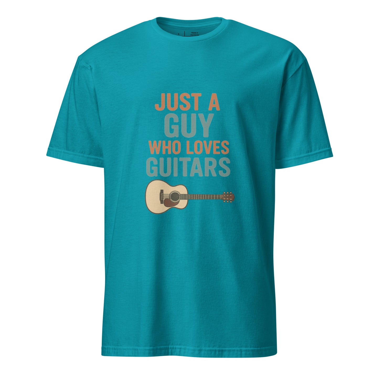 Loves Guitars - Guitarist - Short-Sleeve Unisex T-Shirt - Graphic Tee - Tropical Blue - Front