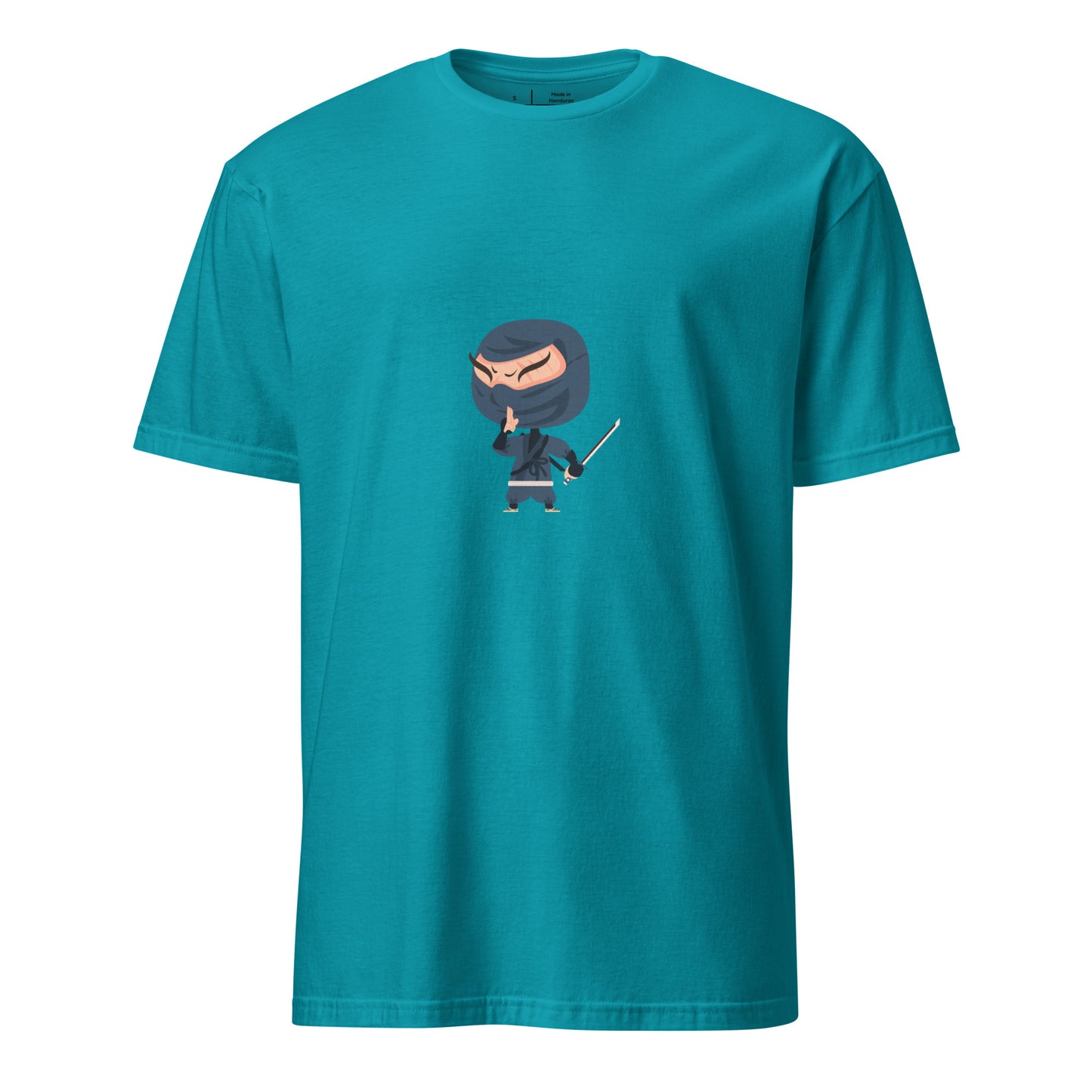 Ninja - Cartoon Ninja - Short-Sleeve Unisex T-Shirt - Graphic Tee - Tropical Blue - Front