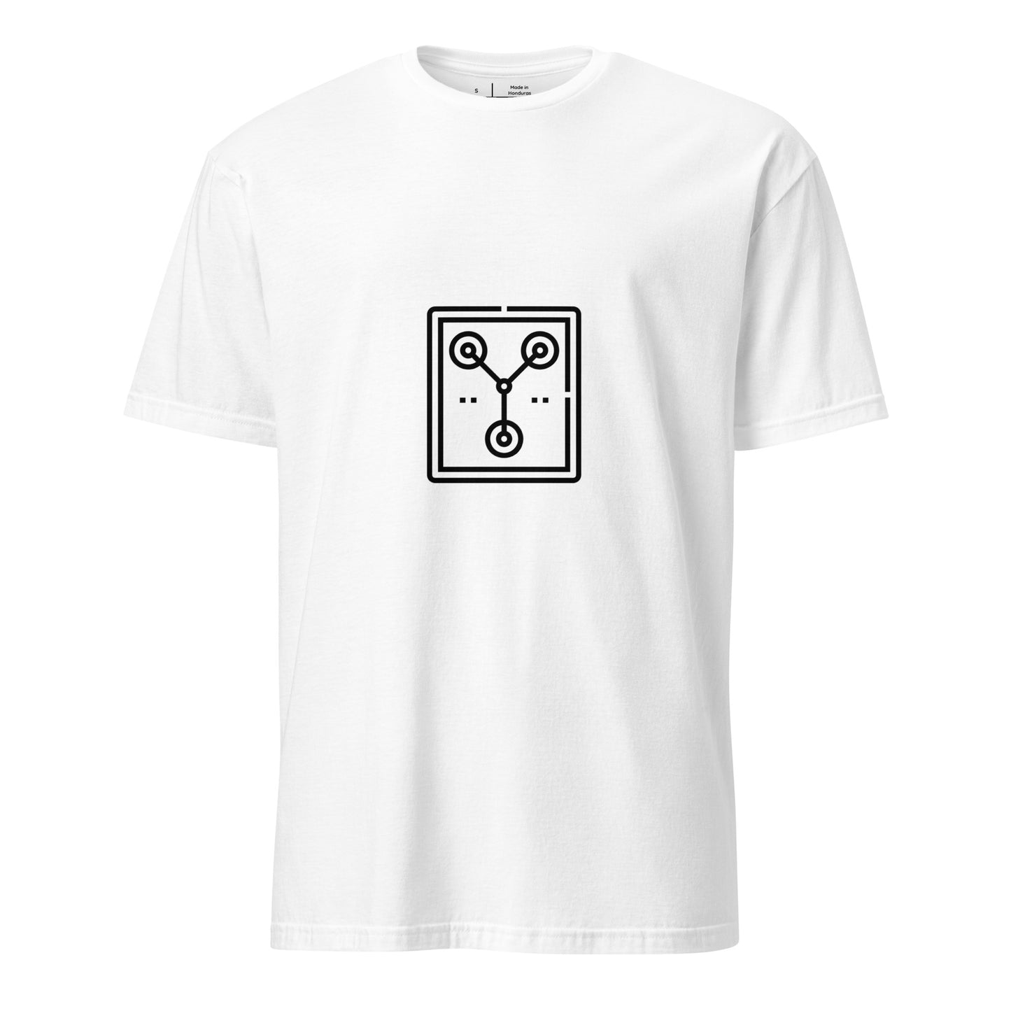 Flux2 - Minimalist Time Circuit - Short-Sleeve Unisex T-Shirt - Graphic Tee - White - Front