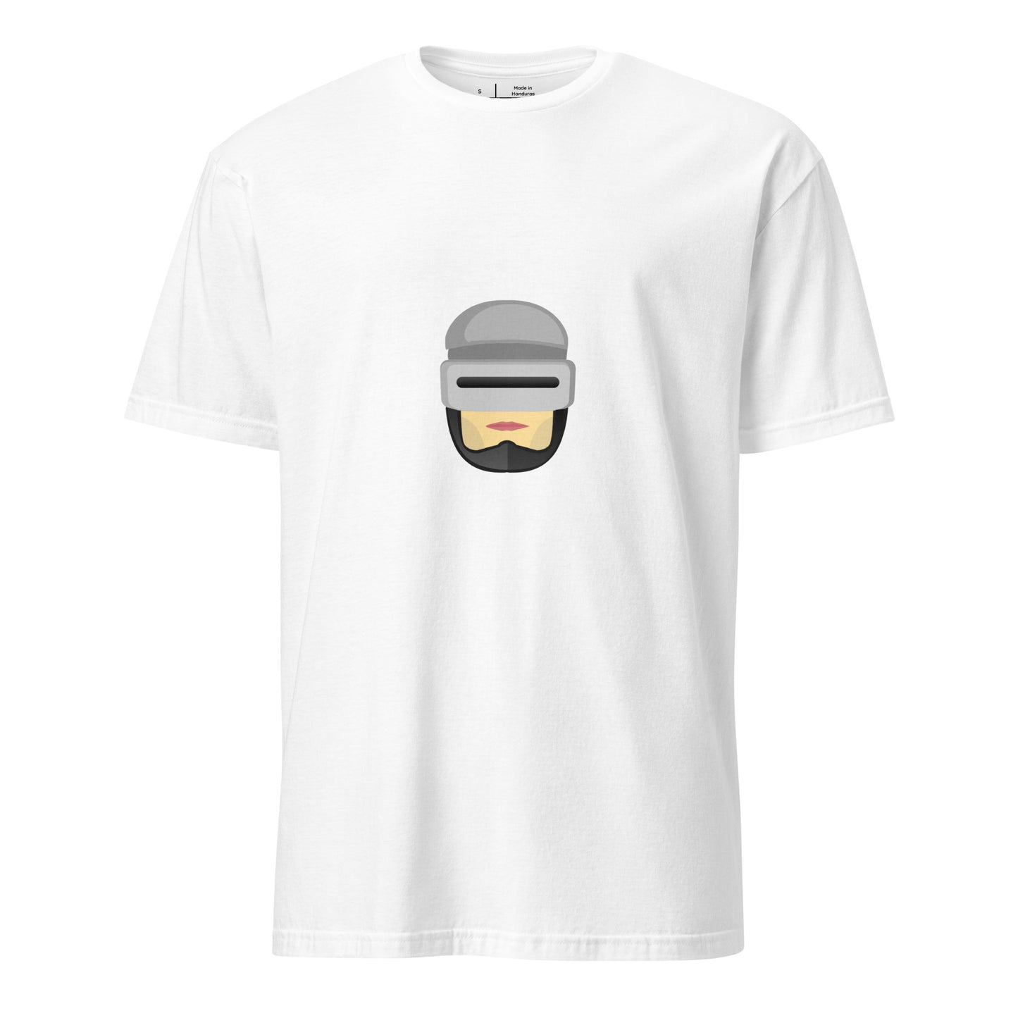 R Cop - Retro Future Justice - Short-Sleeve Unisex T-Shirt - Graphic Tee - White - Front