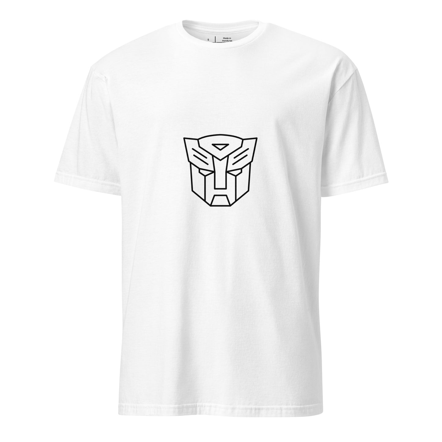 Tranzforma 2 - Minimalist Heroic Mech Icon - Short-Sleeve Unisex T-Shirt - Graphic Tee - White - Front