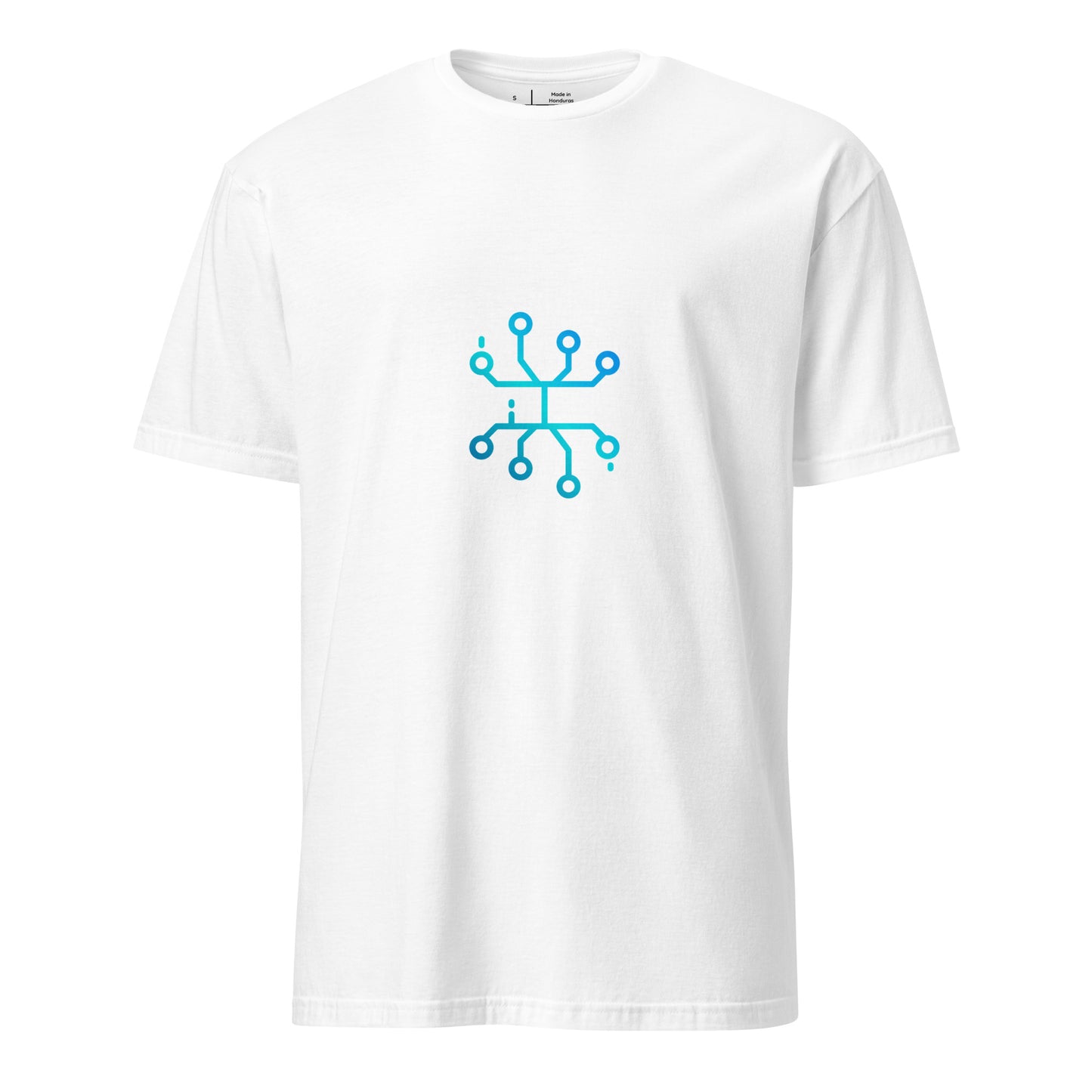 “Neural Bloom” – Circuit Flower - Short-Sleeve Unisex T-Shirt - Graphic Tee - White - Front