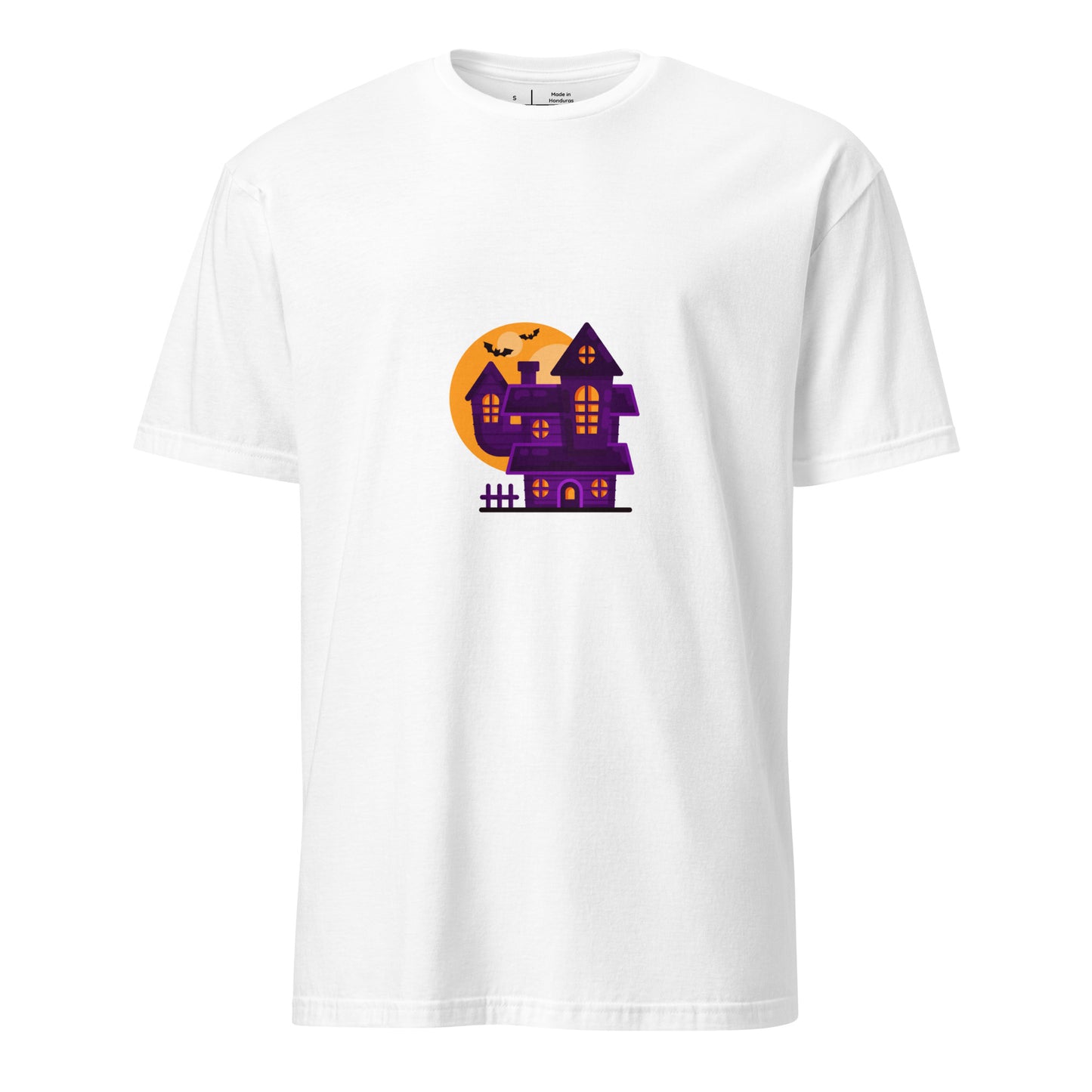 Haunted House - Moonlit Mischief - Short-Sleeve Unisex T-Shirt - Graphic Tee - White - Front