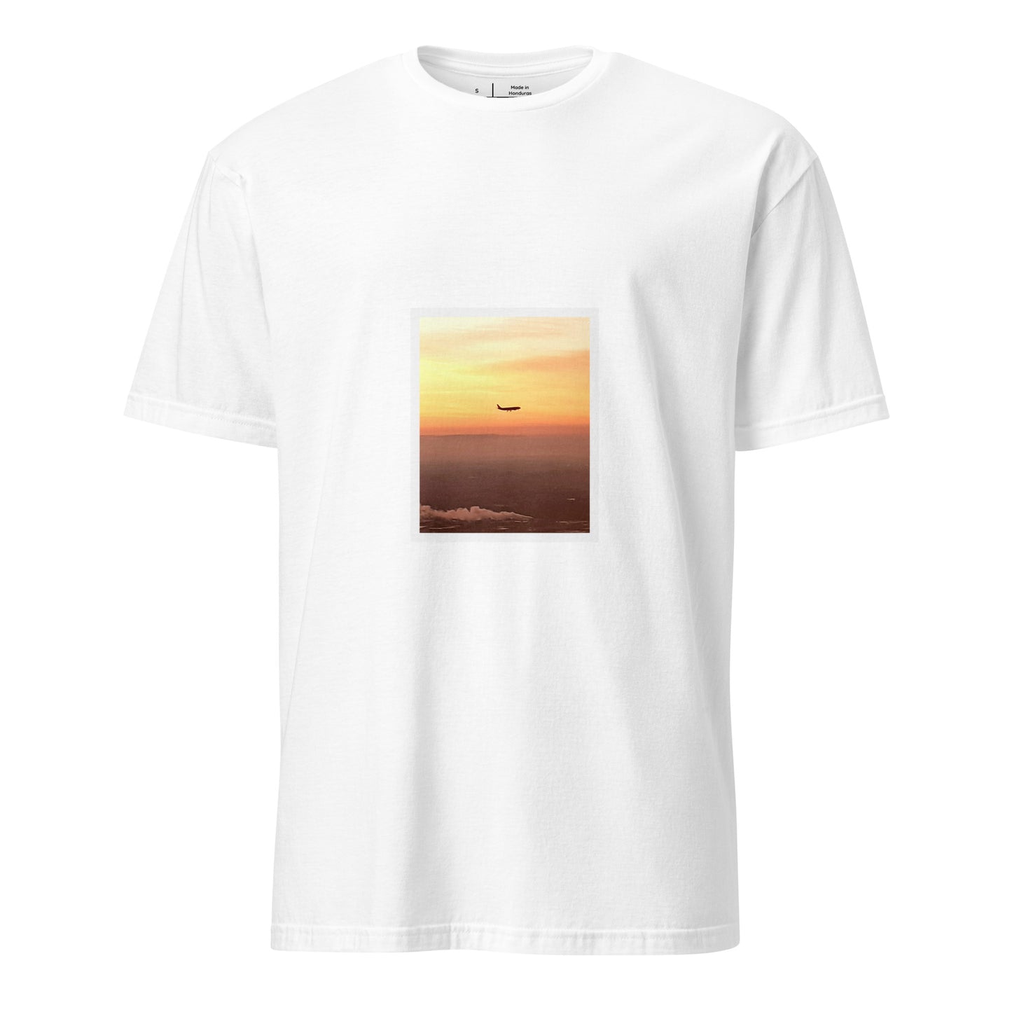 Take Off - “Departure at Dusk” Vintage Photo - Short-Sleeve Unisex T-Shirt - Graphic Tee - White - Front