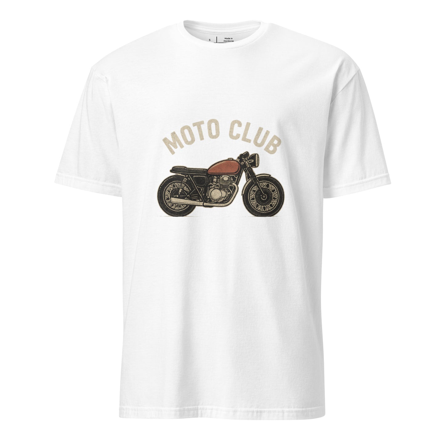 Moto Club – Vintage Rider’s - Short-Sleeve Unisex T-Shirt - Graphic Tee - White - Front