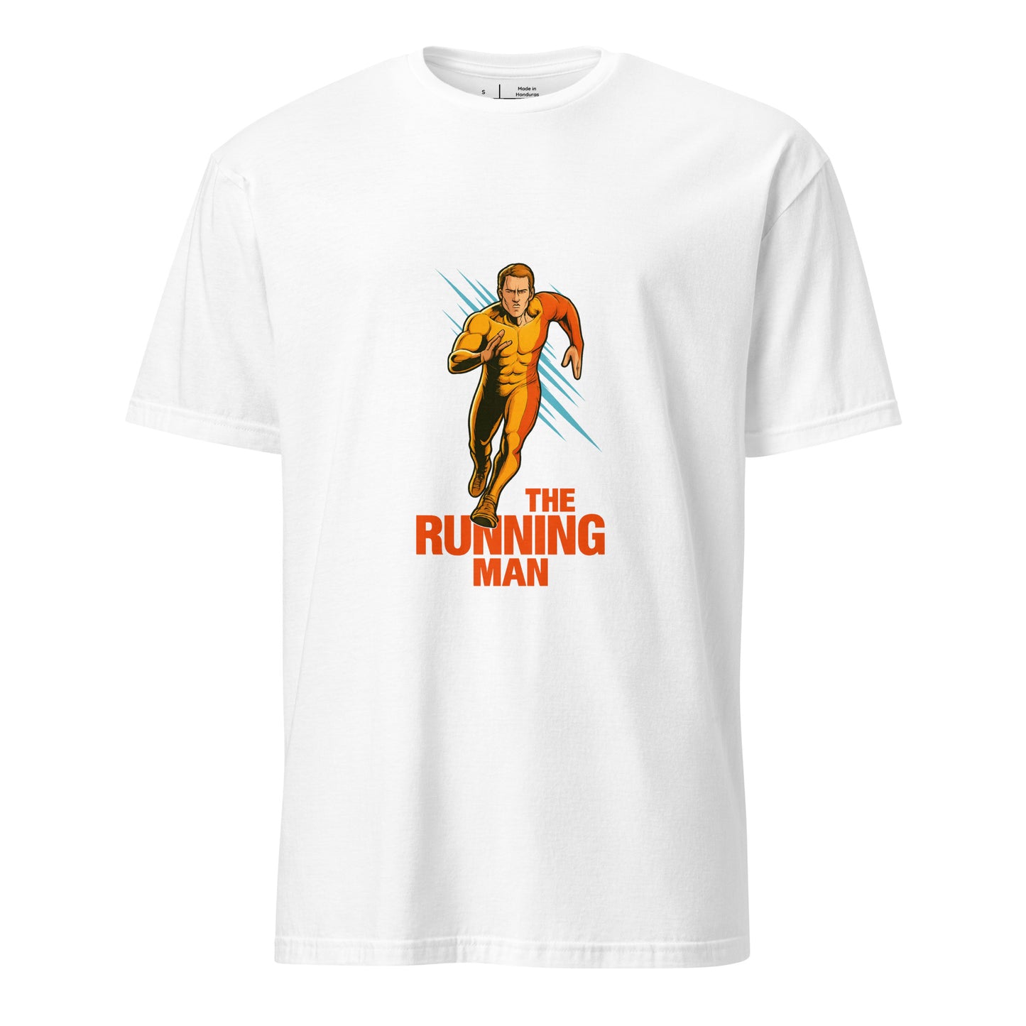 The Running Man – Retro Sci-Fi - Short-Sleeve Unisex T-Shirt - Graphic Tee - White - Front