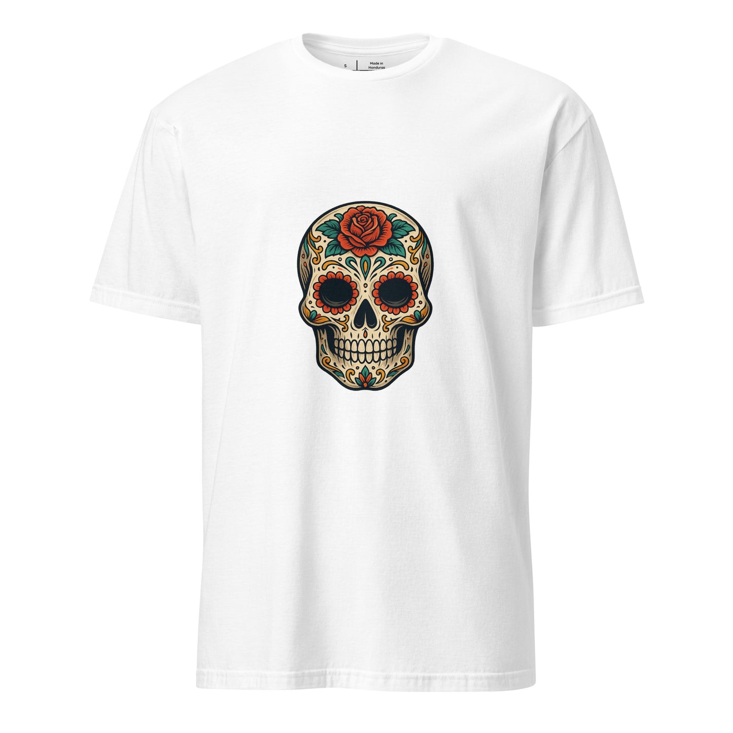 Day Of The Dead – Skull Edition - Short-Sleeve Unisex T-Shirt - Graphic Tee - White - Front