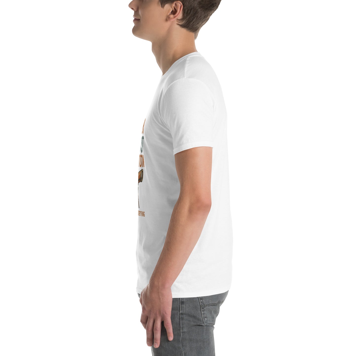 Never Trust An Atom - Science Joke - Short-Sleeve Unisex T-Shirt - Graphic Tee - White - Left side