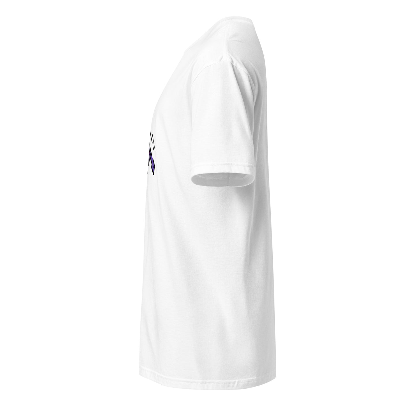 Cyber Sword – Blade Of The Neon Future - Short-Sleeve Unisex T-Shirt - Graphic Tee - White - Left side