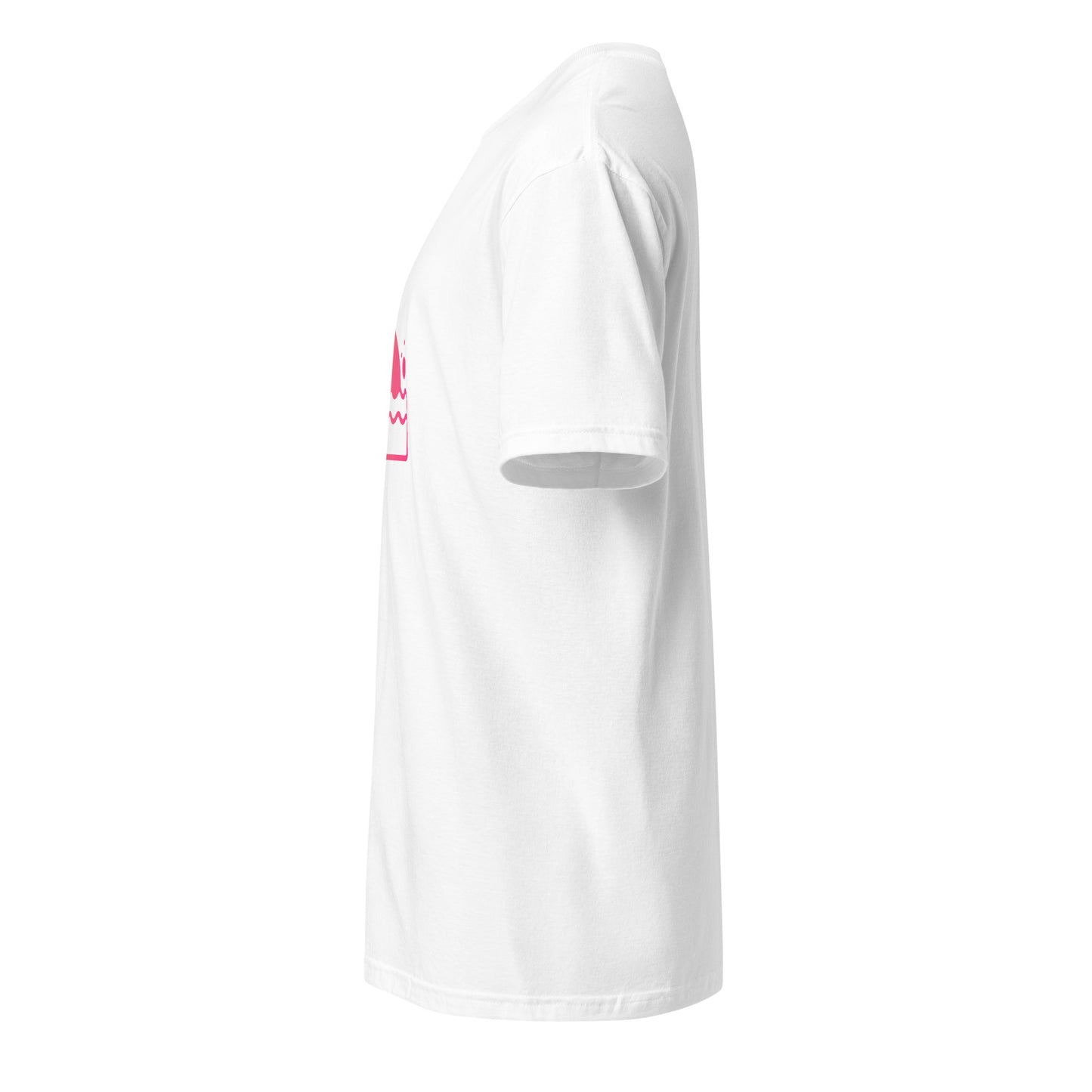 Shark Fin - Pink Hue Minimalist - Short-Sleeve Unisex T-Shirt - Graphic Tee - White - Left side