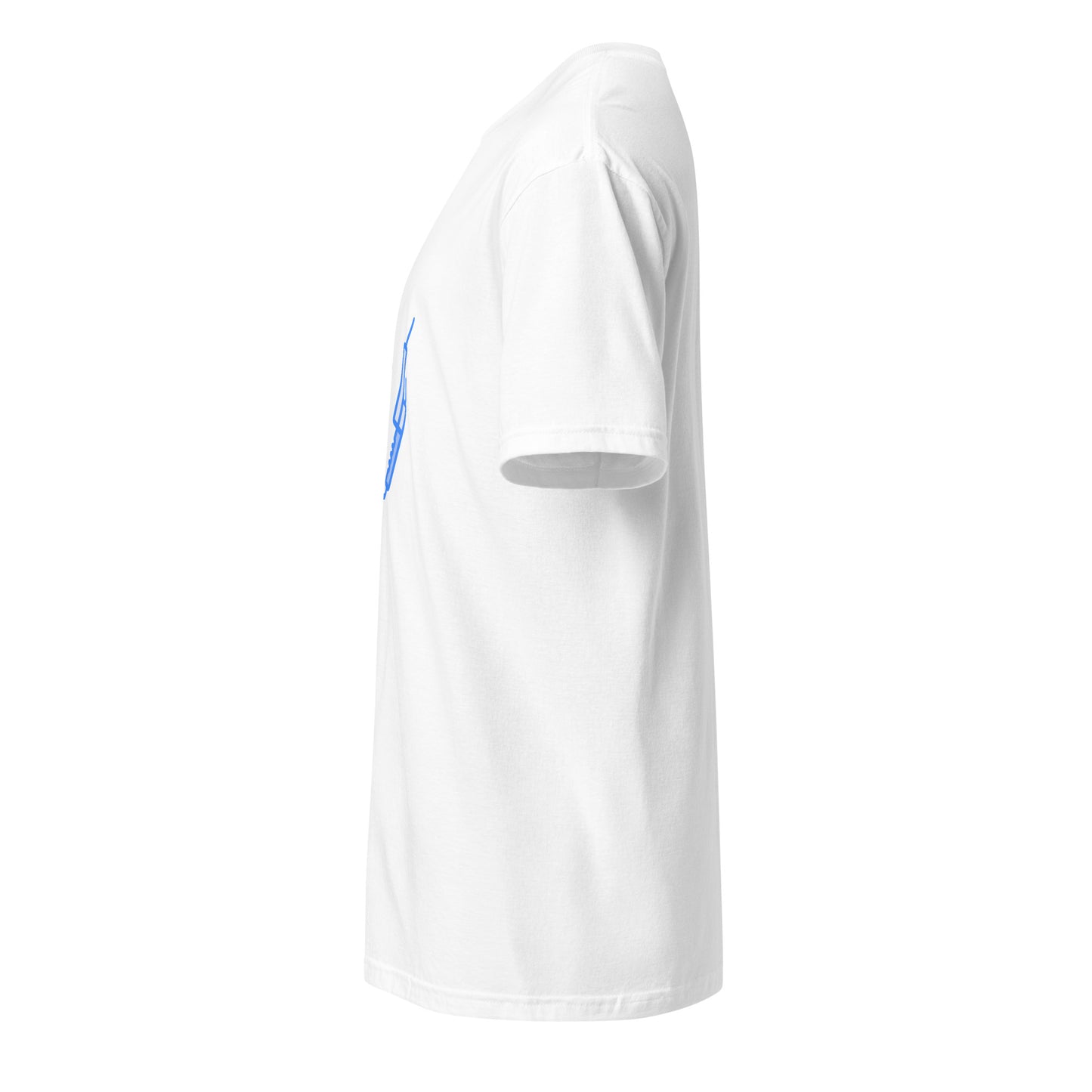 Proton Unit - Futuristic Gadget - Neon Blue - Short-Sleeve Unisex T-Shirt - Graphic Tee - White - Left side