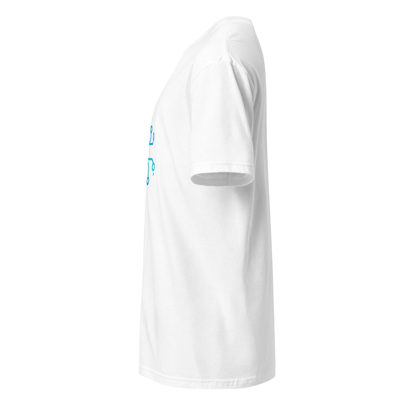 “Neural Bloom” – Circuit Flower - Short-Sleeve Unisex T-Shirt - Graphic Tee - White - Left side